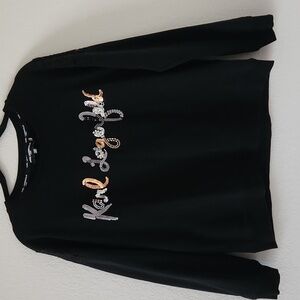 Karl Lagerfeld Black Sweatshirt with Sequin Logo